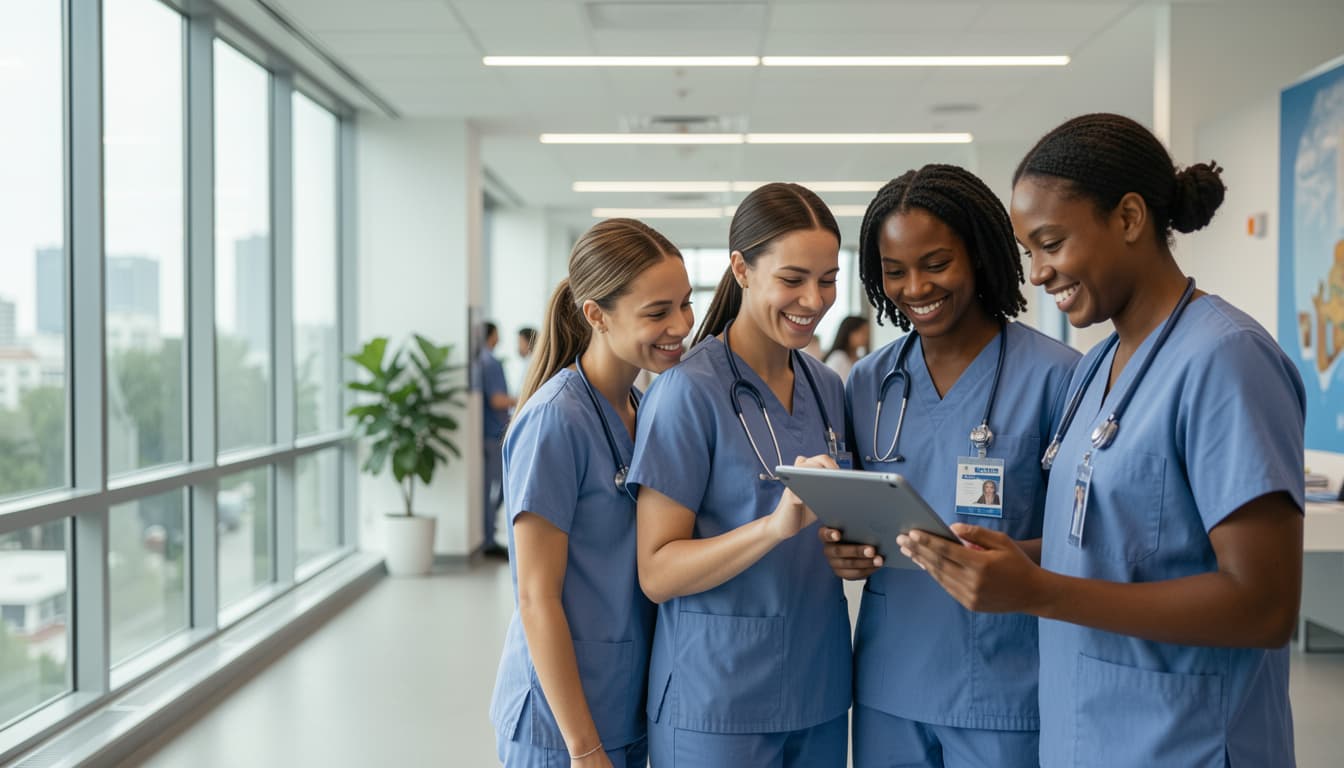 A care team leader working alongside confident frontline healthcare staff